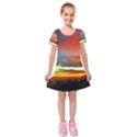 Sunset Mountain Indonesia Adventure Kids  Short Sleeve Velvet Dress View1