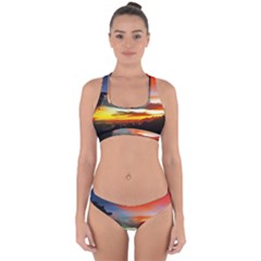 Sunset Mountain Indonesia Adventure Cross Back Hipster Bikini Set by Nexatart