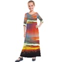 Sunset Mountain Indonesia Adventure Kids  Quarter Sleeve Maxi Dress View1