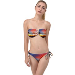 Sunset Mountain Indonesia Adventure Twist Bandeau Bikini Set