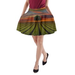 Natural Tree A-Line Pocket Skirt