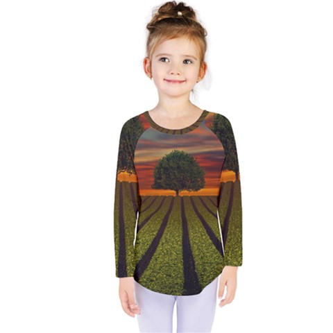 Natural Tree Kids  Long Sleeve Tee by Alisyart