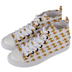 Small Fish Water Orange Women s Mid-top Canvas Sneakers
