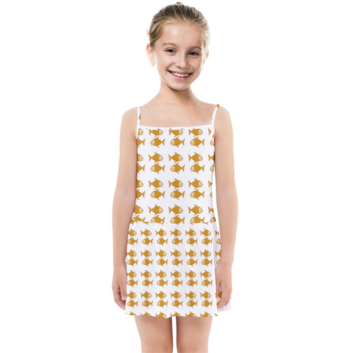 Small Fish Water Orange Kids Summer Sun Dress