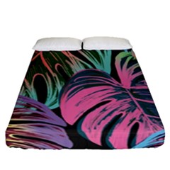 Leaves Tropical Jungle Pattern Fitted Sheet (queen Size) by Nexatart