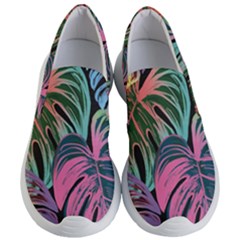 Leaves Tropical Jungle Pattern Women s Lightweight Slip Ons by Nexatart