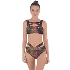 Abstract Colorful Art Design Bandaged Up Bikini Set 