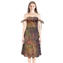 Abstract Colorful Art Design Shoulder Tie Bardot Midi Dress View1