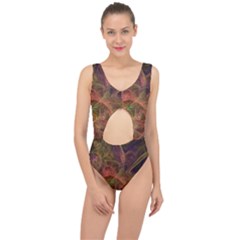 Abstract Colorful Art Design Center Cut Out Swimsuit