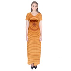 Rings Wood Line Short Sleeve Maxi Dress