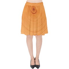 Rings Wood Line Velvet High Waist Skirt