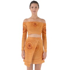 Rings Wood Line Off Shoulder Top With Skirt Set