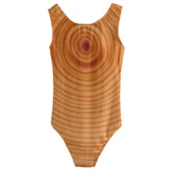 Rings Wood Line Kids  Cut-out Back One Piece Swimsuit by Alisyart