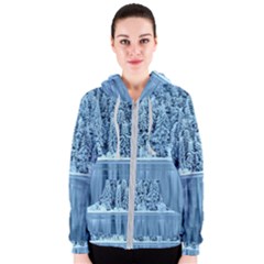 Snowy Forest Reflection Lake Women s Zipper Hoodie