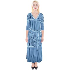 Snowy Forest Reflection Lake Quarter Sleeve Wrap Maxi Dress by Alisyart