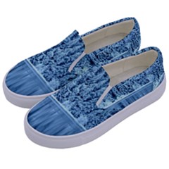 Snowy Forest Reflection Lake Kids  Canvas Slip Ons