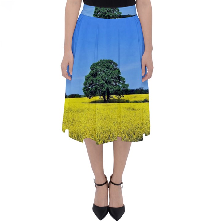 Tree In Field Classic Midi Skirt
