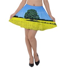 Tree In Field Velvet Skater Skirt