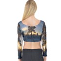 Winter Sunset Pine Tree Long Sleeve Crop Top View2