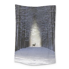 Trees Nature Snow Deer Landscape Winter Small Tapestry