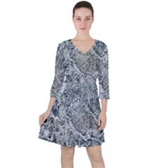 Marble Pattern Ruffle Dress by Alisyart