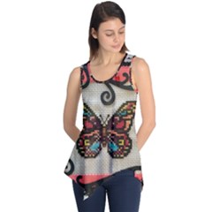 Cross Stitch Butterfly Sleeveless Tunic