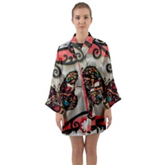 Cross Stitch Butterfly Long Sleeve Kimono Robe