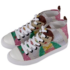 Cross Stitch Kimono Women s Mid-top Canvas Sneakers by DeneWestUK