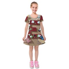 E Is For Everything Kids  Short Sleeve Velvet Dress