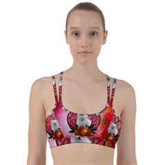 Cute Pemeranian With Flowers Line Them Up Sports Bra by FantasyWorld7