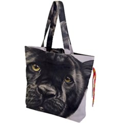 Panther Drawstring Tote Bag by ArtByThree