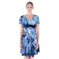 Cold Ice Short Sleeve V-neck Flare Dress by FunnyCow