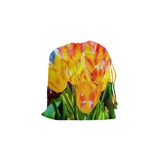 Festival Of Tulip Flowers Drawstring Pouch (small) by FunnyCow