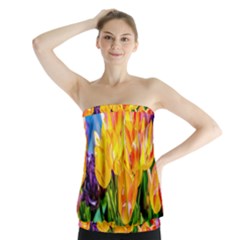 Festival Of Tulip Flowers Strapless Top by FunnyCow