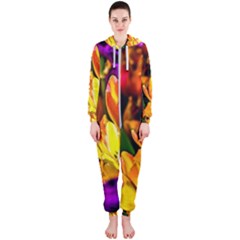 Fancy Tulip Flowers In Spring Hooded Jumpsuit (ladies)  by FunnyCow