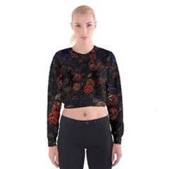 Floral Fireworks Cropped Sweatshirt by FunnyCow