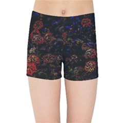 Floral Fireworks Kids Sports Shorts by FunnyCow