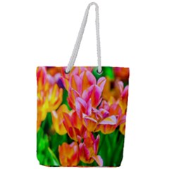 Blushing Tulip Flowers Full Print Rope Handle Tote (large) by FunnyCow