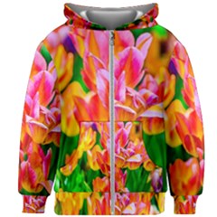 Blushing Tulip Flowers Kids Zipper Hoodie Without Drawstring by FunnyCow