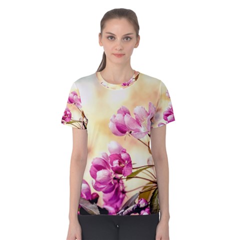 Paradise Apple Blossoms Women s Cotton Tee by FunnyCow