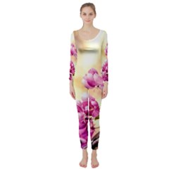 Paradise Apple Blossoms Long Sleeve Catsuit by FunnyCow
