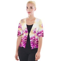 Paradise Apple Blossoms Cropped Button Cardigan by FunnyCow