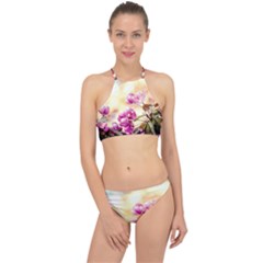 Paradise Apple Blossoms Racer Front Bikini Set by FunnyCow