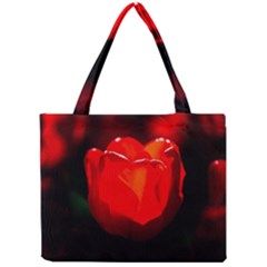 Red Tulip A Bowl Of Fire Mini Tote Bag by FunnyCow