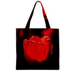 Red Tulip A Bowl Of Fire Zipper Grocery Tote Bag by FunnyCow