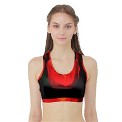 Red Tulip A Bowl Of Fire Sports Bra With Border by FunnyCow
