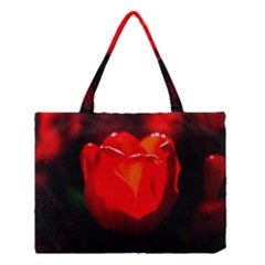 Red Tulip A Bowl Of Fire Medium Tote Bag by FunnyCow