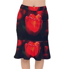 Red Tulip A Bowl Of Fire Mermaid Skirt by FunnyCow