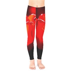 Red Tulip A Bowl Of Fire Kids  Legging by FunnyCow