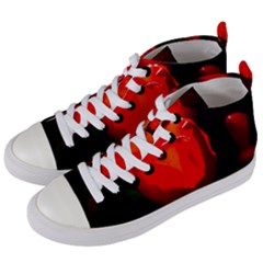 Red Tulip A Bowl Of Fire Women s Mid-top Canvas Sneakers